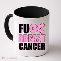 Fuck Breast Cancer Fight Logo Coffee Mug thumb 0