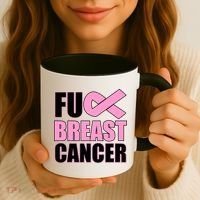 Fuck Breast Cancer Fight Logo Coffee Mug thumb 3