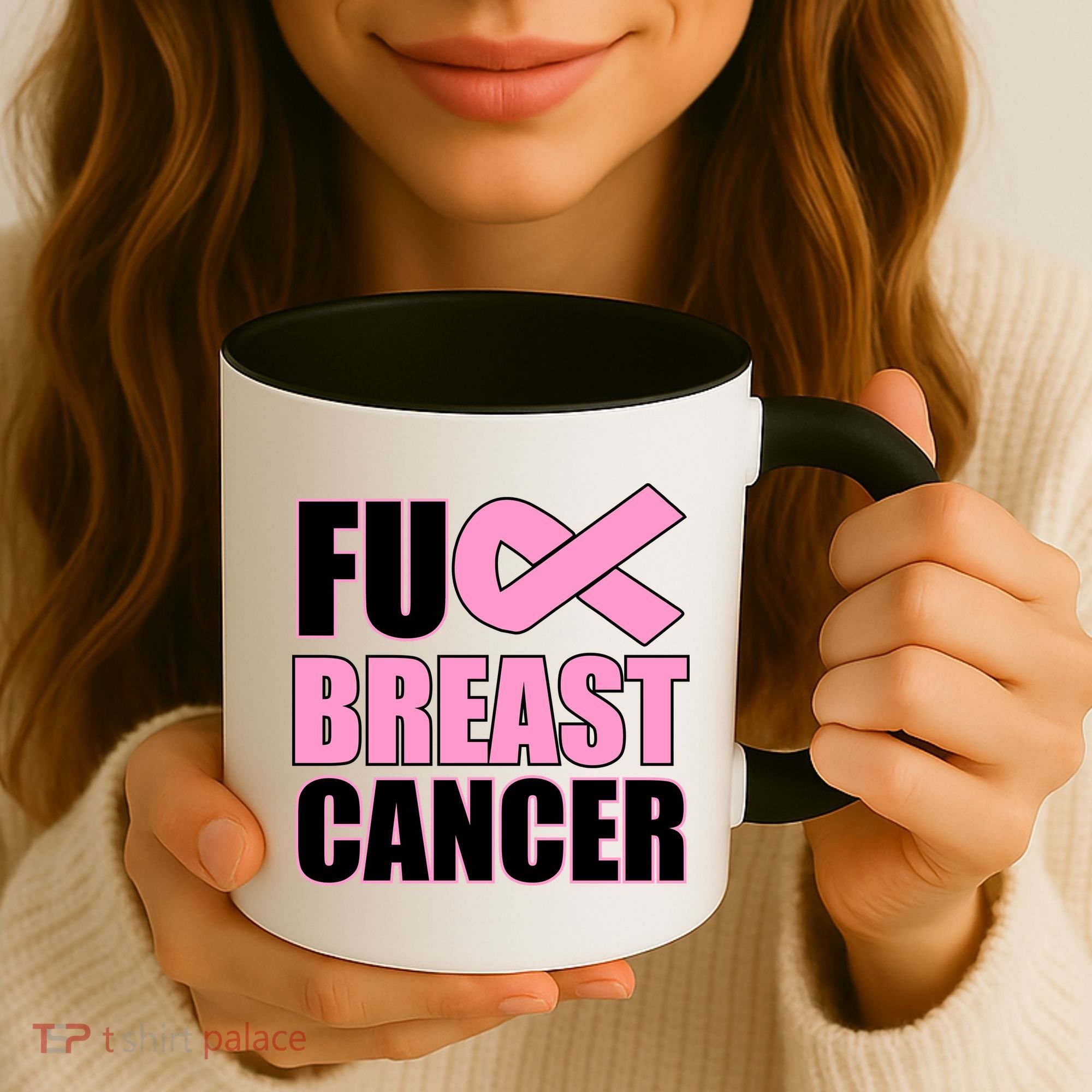 Fuck Breast Cancer Fight Logo Coffee Mug