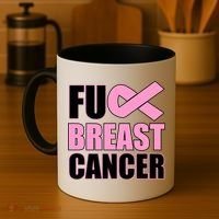 Fuck Breast Cancer Fight Logo Coffee Mug thumb 4
