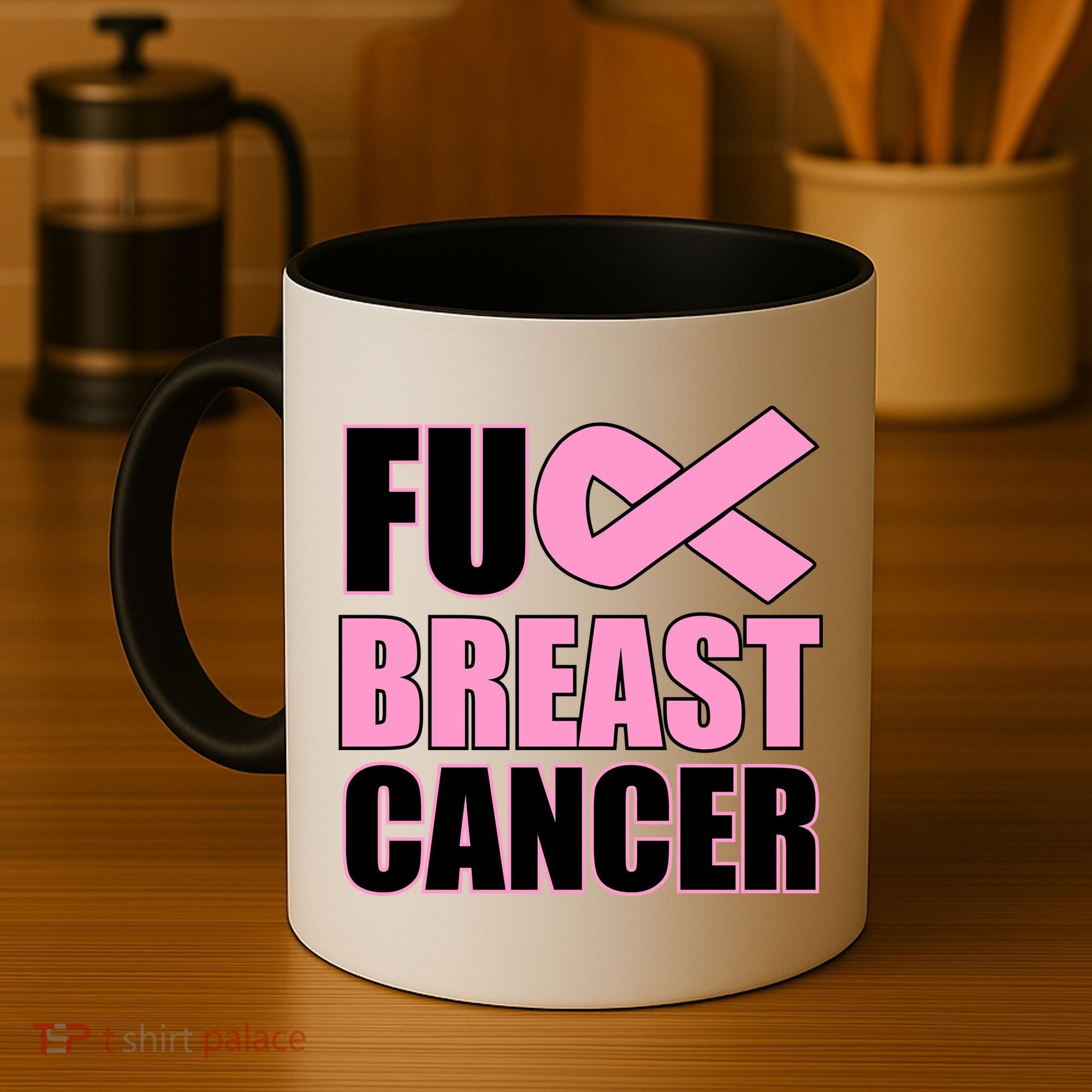 Fuck Breast Cancer Fight Logo Coffee Mug