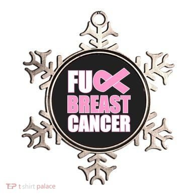 Fuck Breast Cancer Fight Logo Ornament