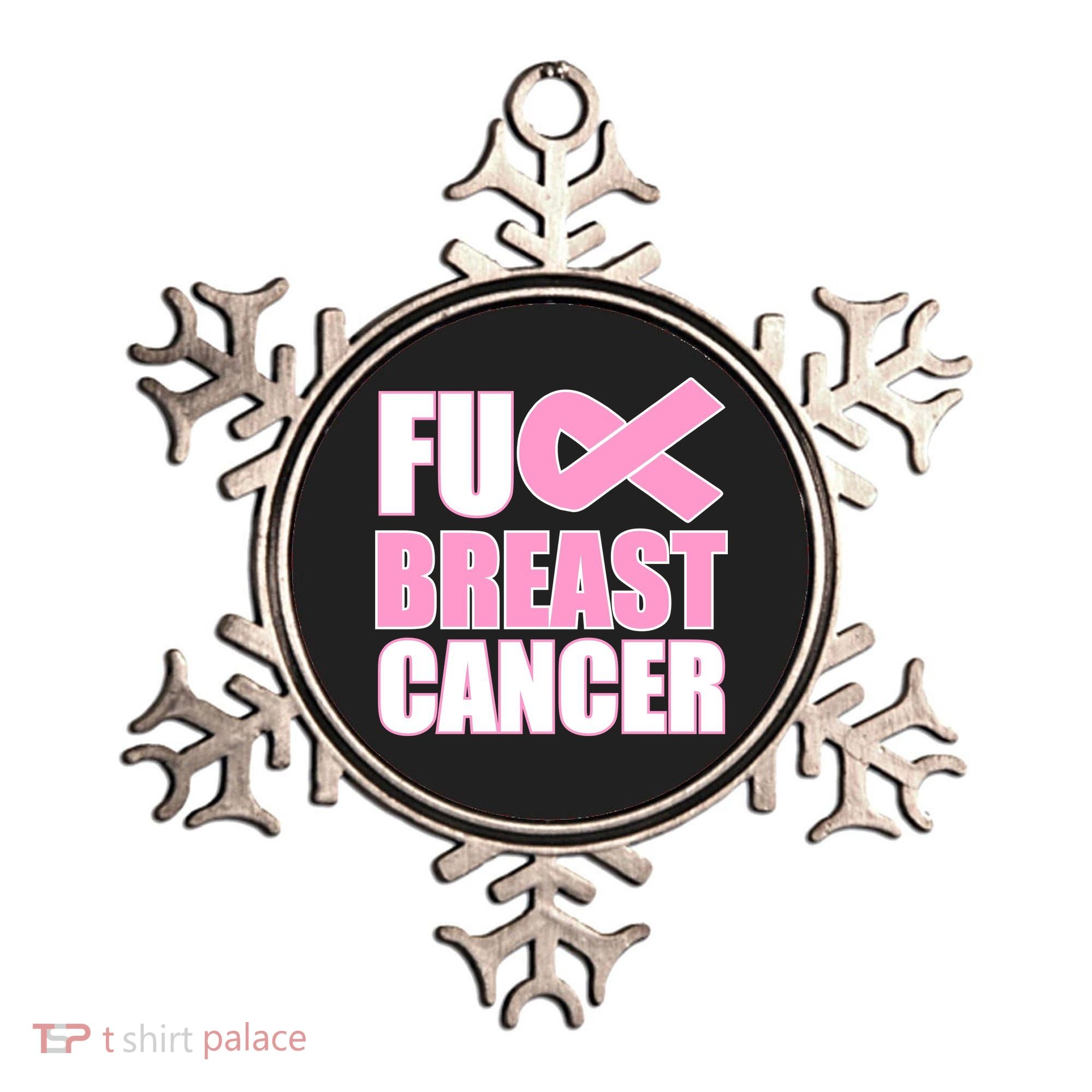 Fuck Breast Cancer Fight Logo Ornament