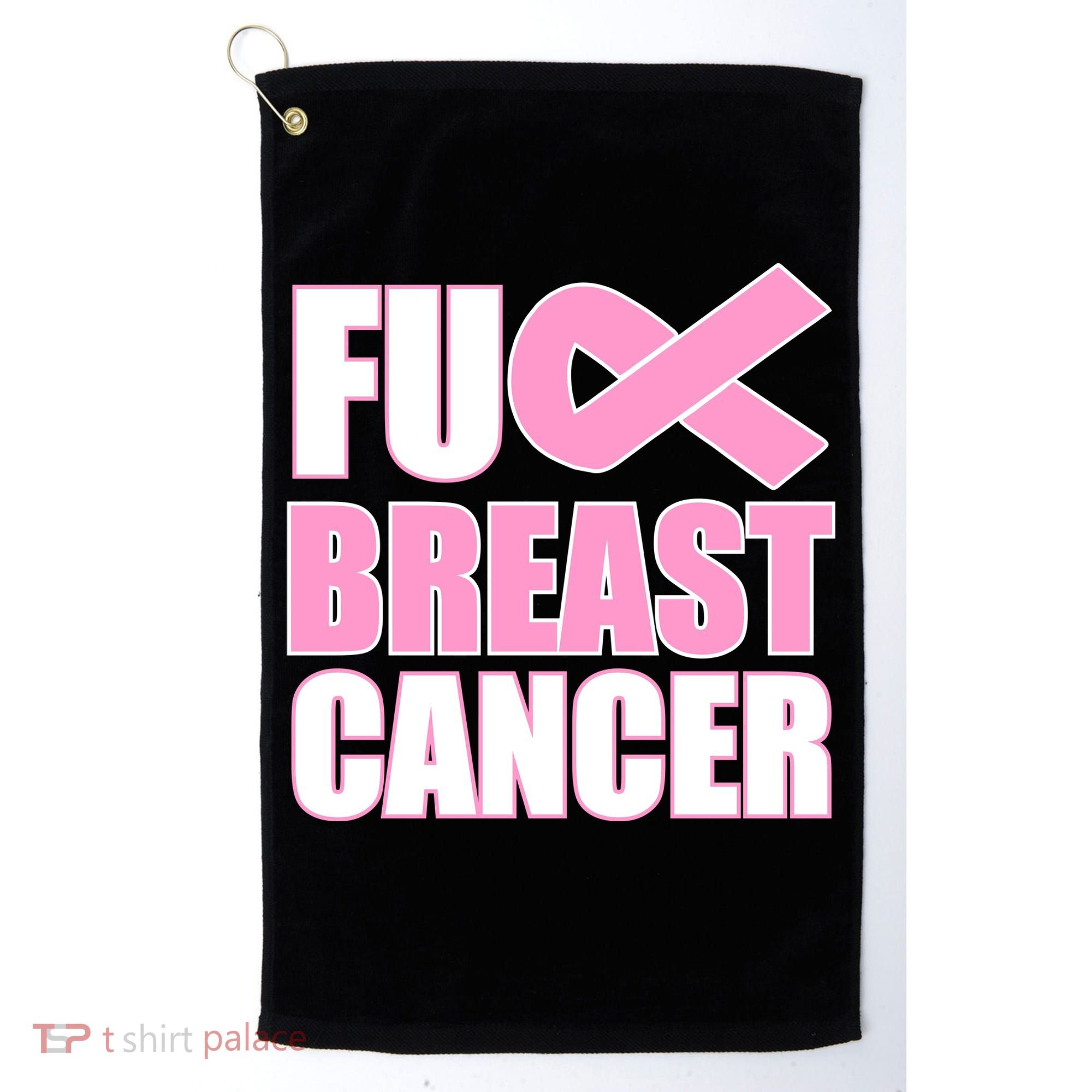 Fuck Breast Cancer Fight Logo Golf Towel
