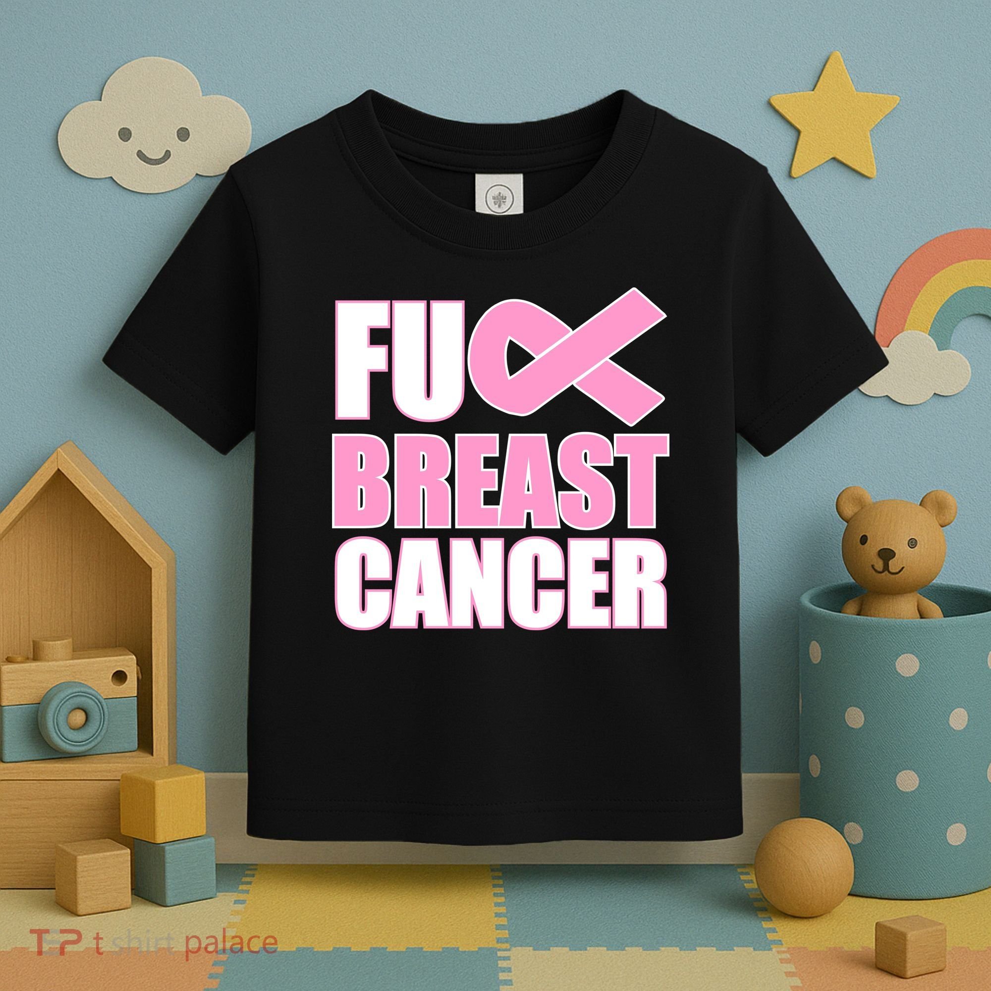 Fuck Breast Cancer Fight Logo Toddler T-Shirt