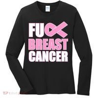 Fuck Breast Cancer Fight Logo Women's Long Sleeve Shirt thumb 0