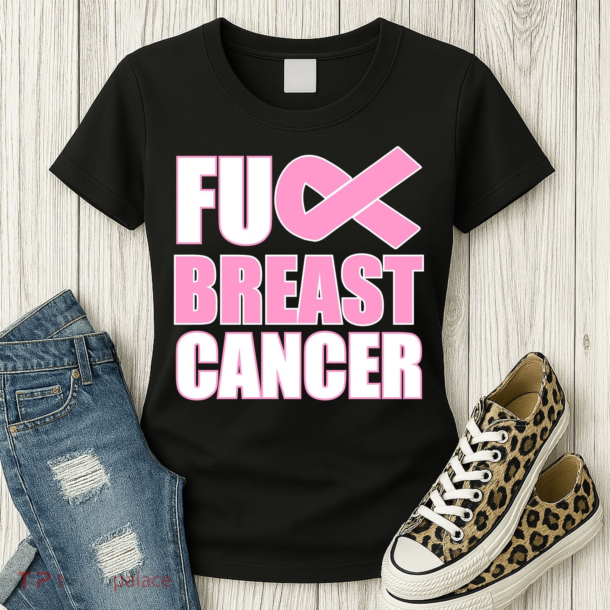 Fuck Breast Cancer Fight Logo Women's T-Shirt