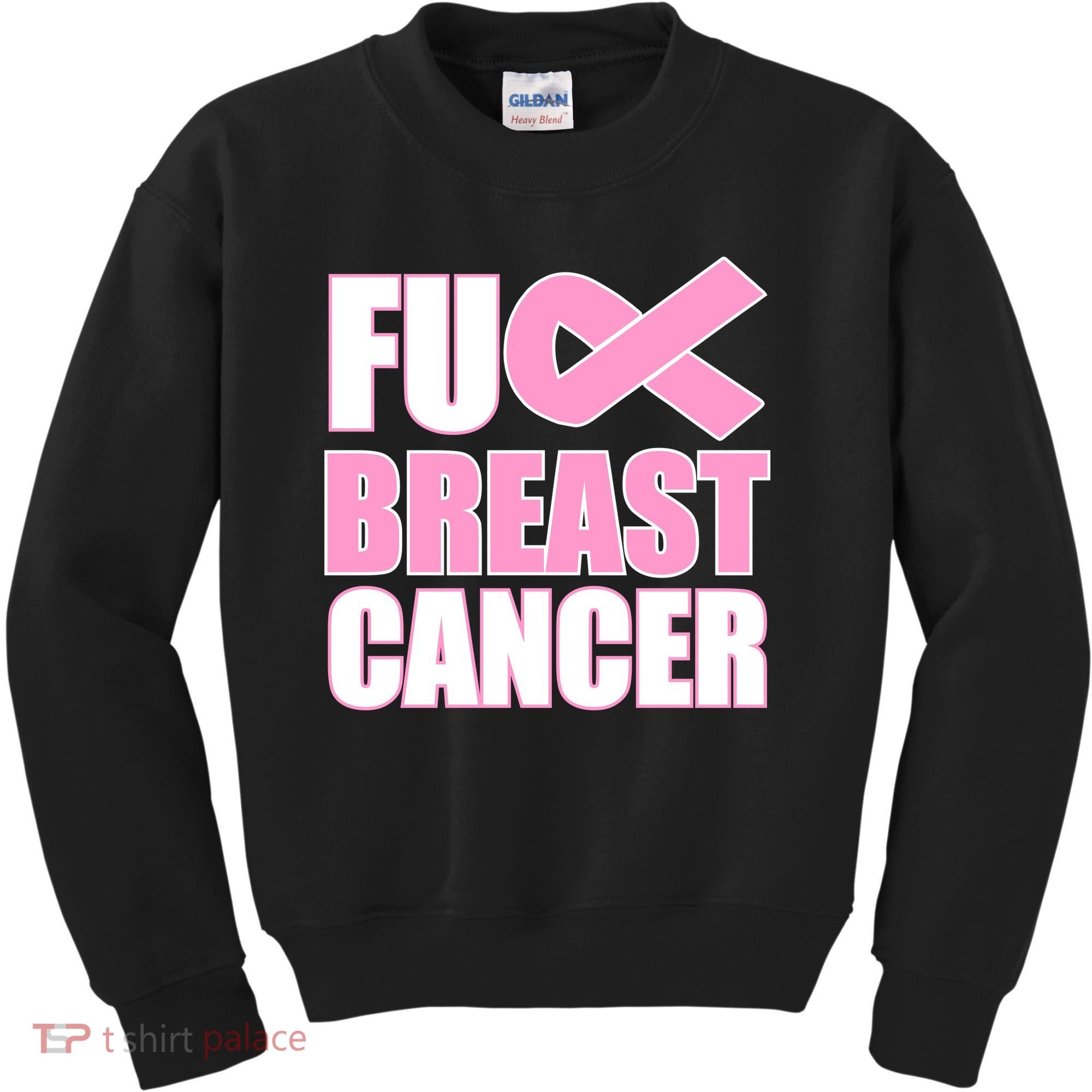 Fuck Breast Cancer Fight Logo Kids Sweatshirt