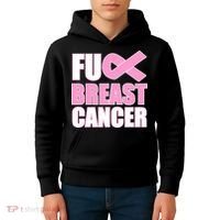 Fuck Breast Cancer Fight Logo Kids Hoodie thumb 4