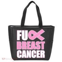 Fuck Breast Cancer Fight Logo Tote Bag thumb 0