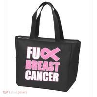 Fuck Breast Cancer Fight Logo Tote Bag thumb 3