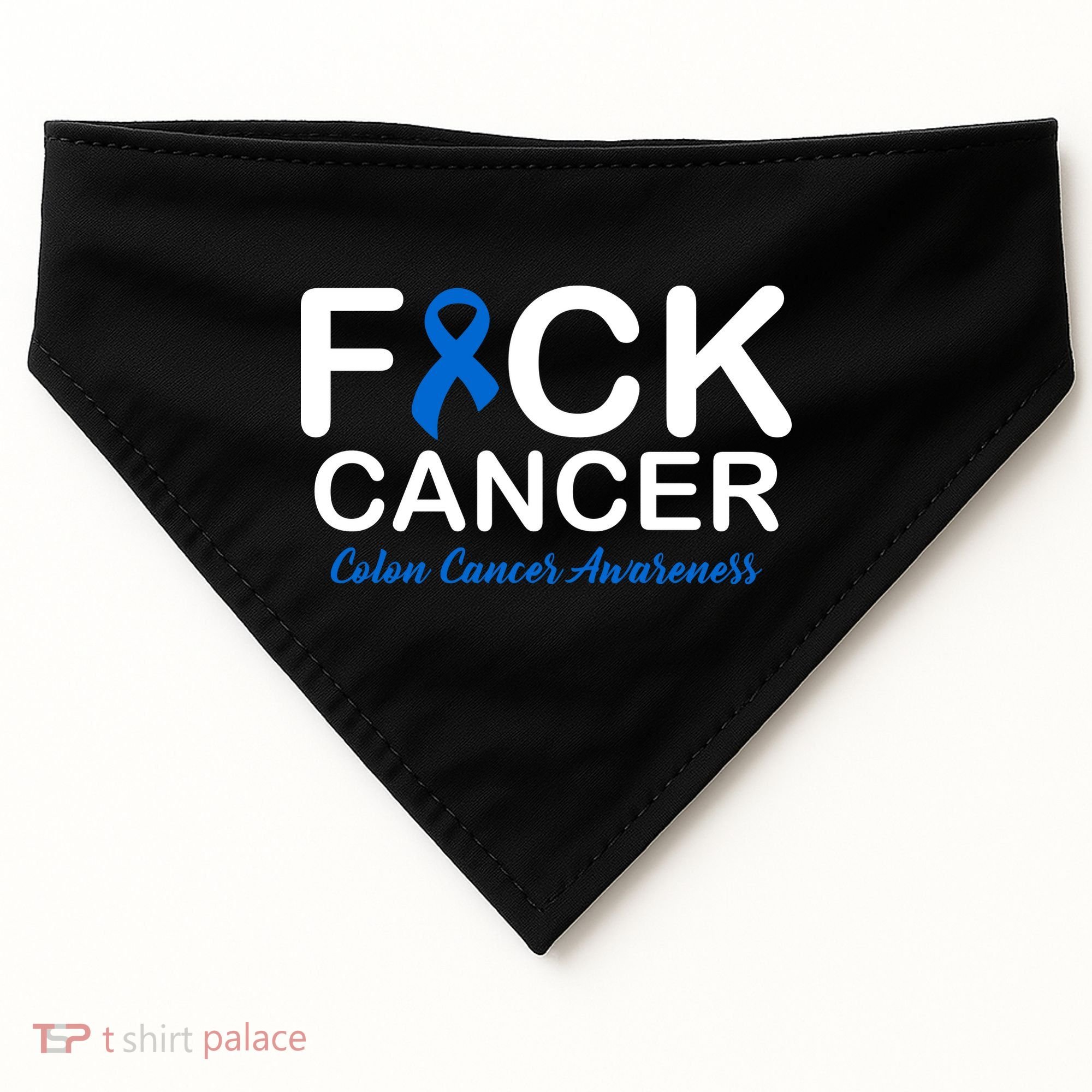 Fuck Cancer Colon Cancer Awareness USA-Made Doggie Bandana