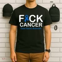 Fuck Cancer Colon Cancer Awareness T-Shirt thumb 6