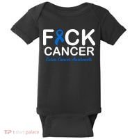 Fuck Cancer Colon Cancer Awareness Baby Bodysuit thumb 0