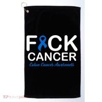 Fuck Cancer Colon Cancer Awareness Golf Towel thumb 0