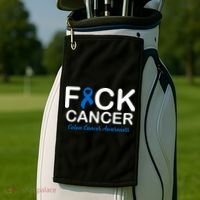Fuck Cancer Colon Cancer Awareness Golf Towel thumb 2