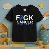 Fuck Cancer Colon Cancer Awareness Toddler T-Shirt thumb 3