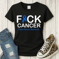 Fuck Cancer Colon Cancer Awareness Women's T-Shirt thumb 3