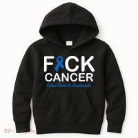 Fuck Cancer Colon Cancer Awareness Kids Hoodie thumb 0