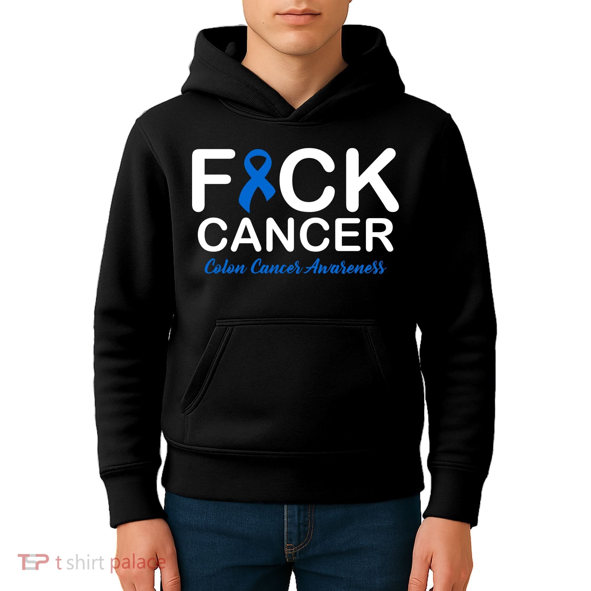 Fuck Cancer Colon Cancer Awareness Kids Hoodie