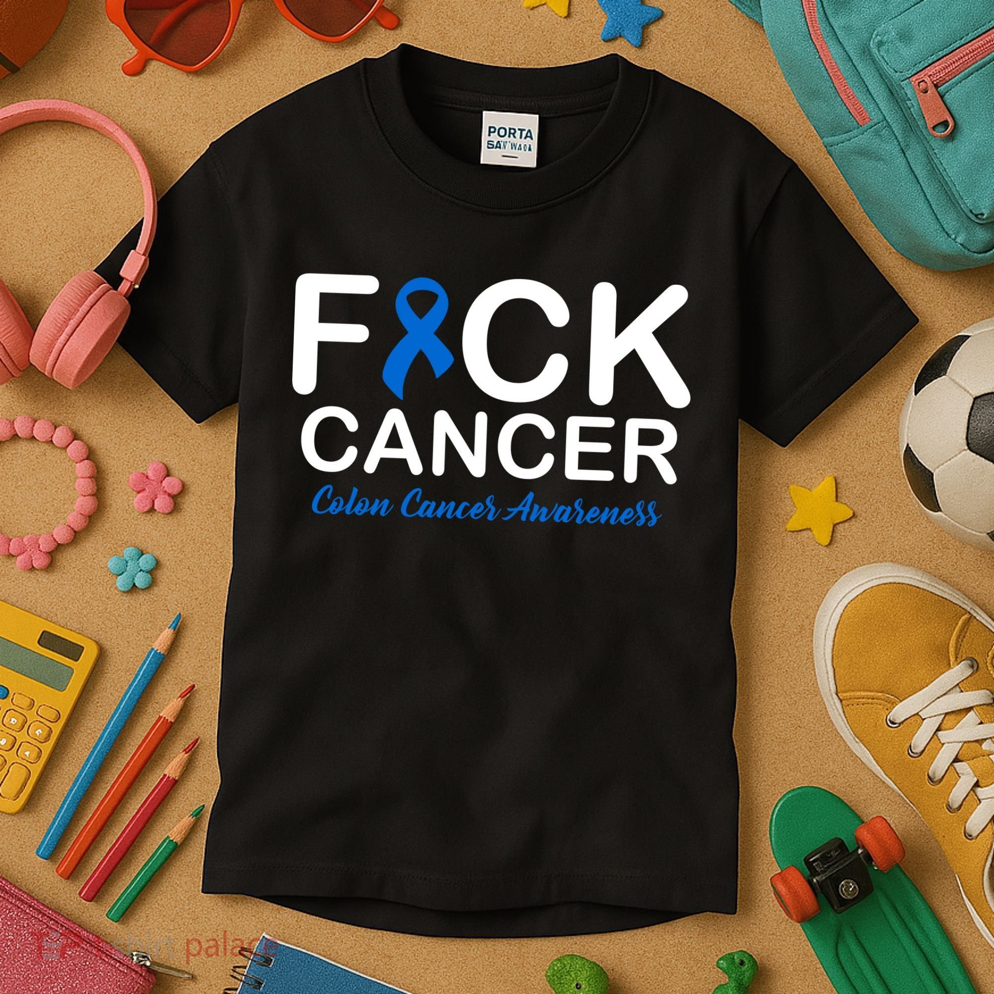 Fuck Cancer Colon Cancer Awareness Kids T-Shirt