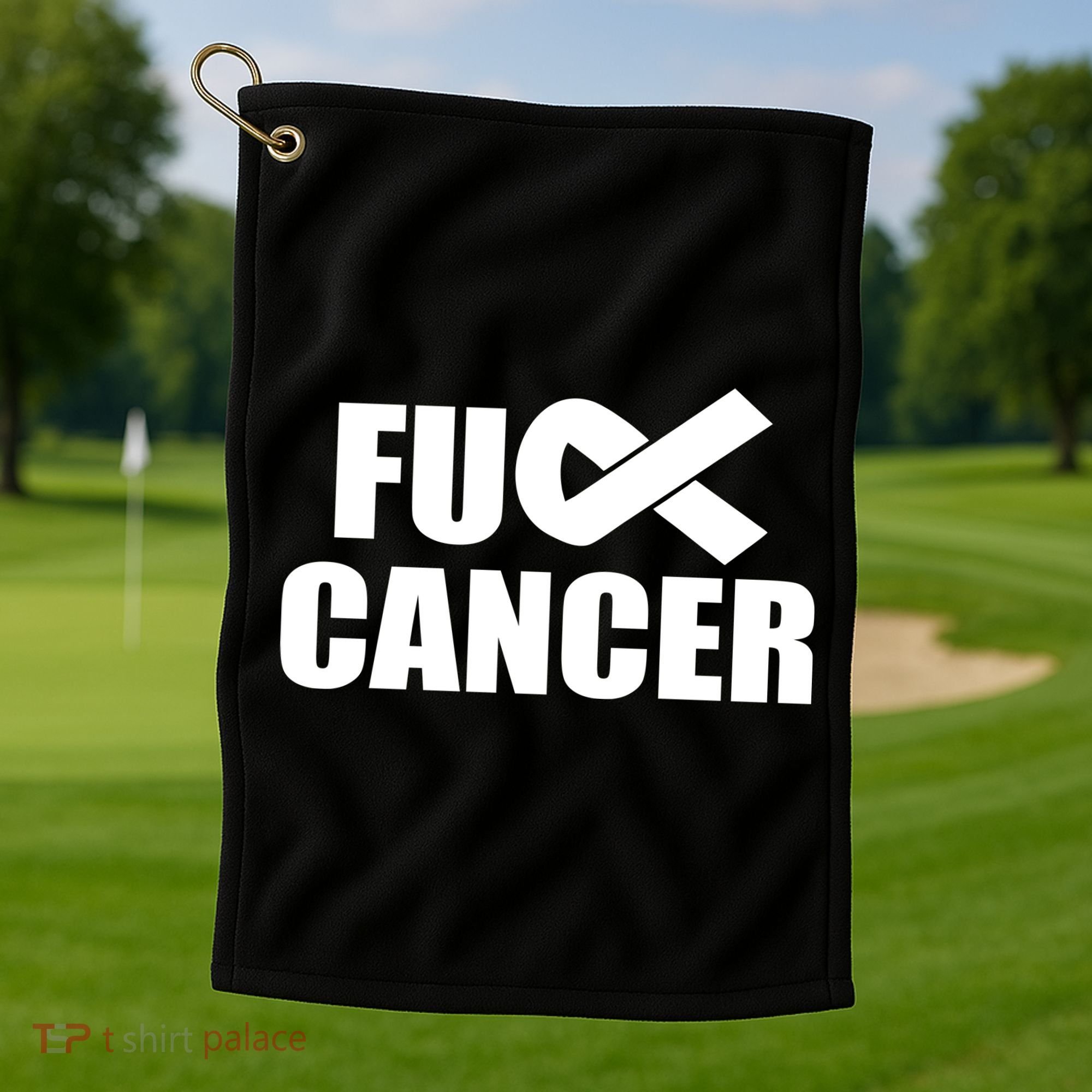Fuck Cancer Fight Logo Golf Towel