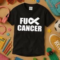 Fuck Cancer Fight Logo Kids T-Shirt thumb 3