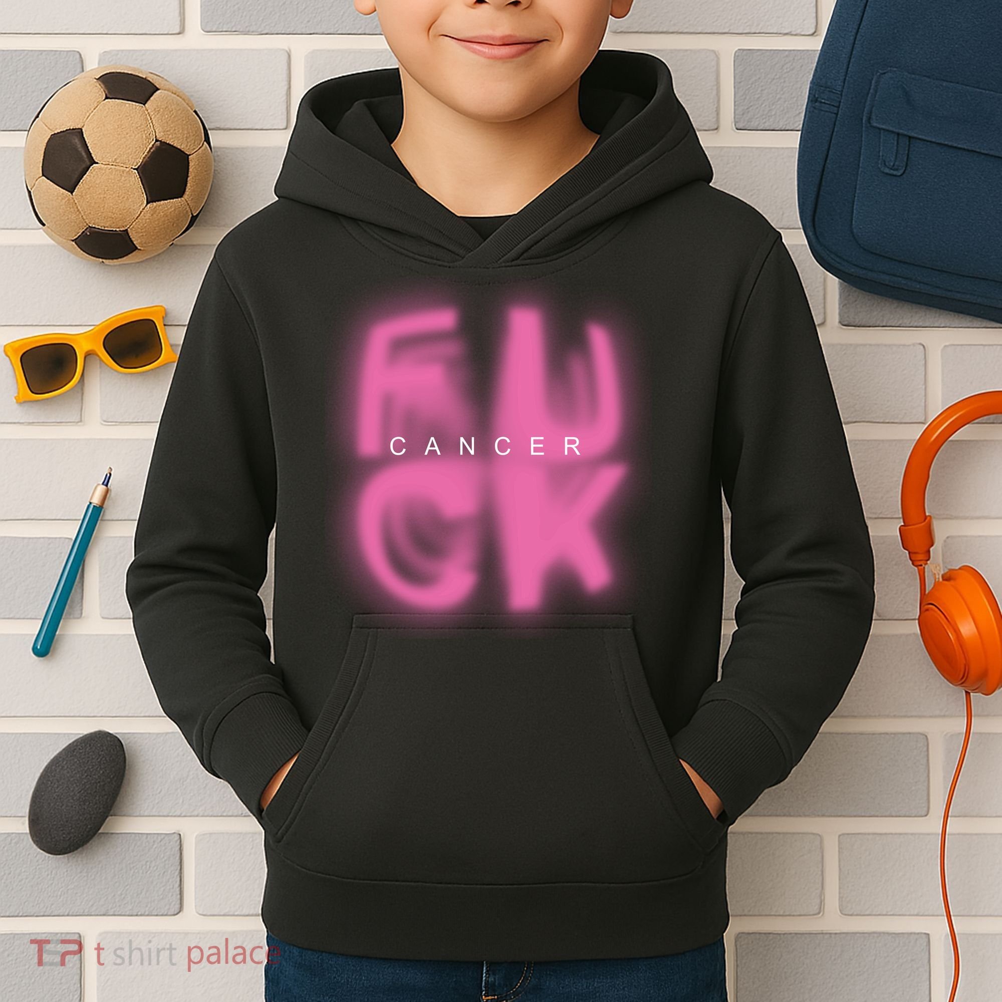 Fuck Cancer Logo Kids Hoodie