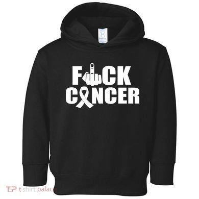 Fuck Cancer Ribbon Middle Finger Toddler Hoodie