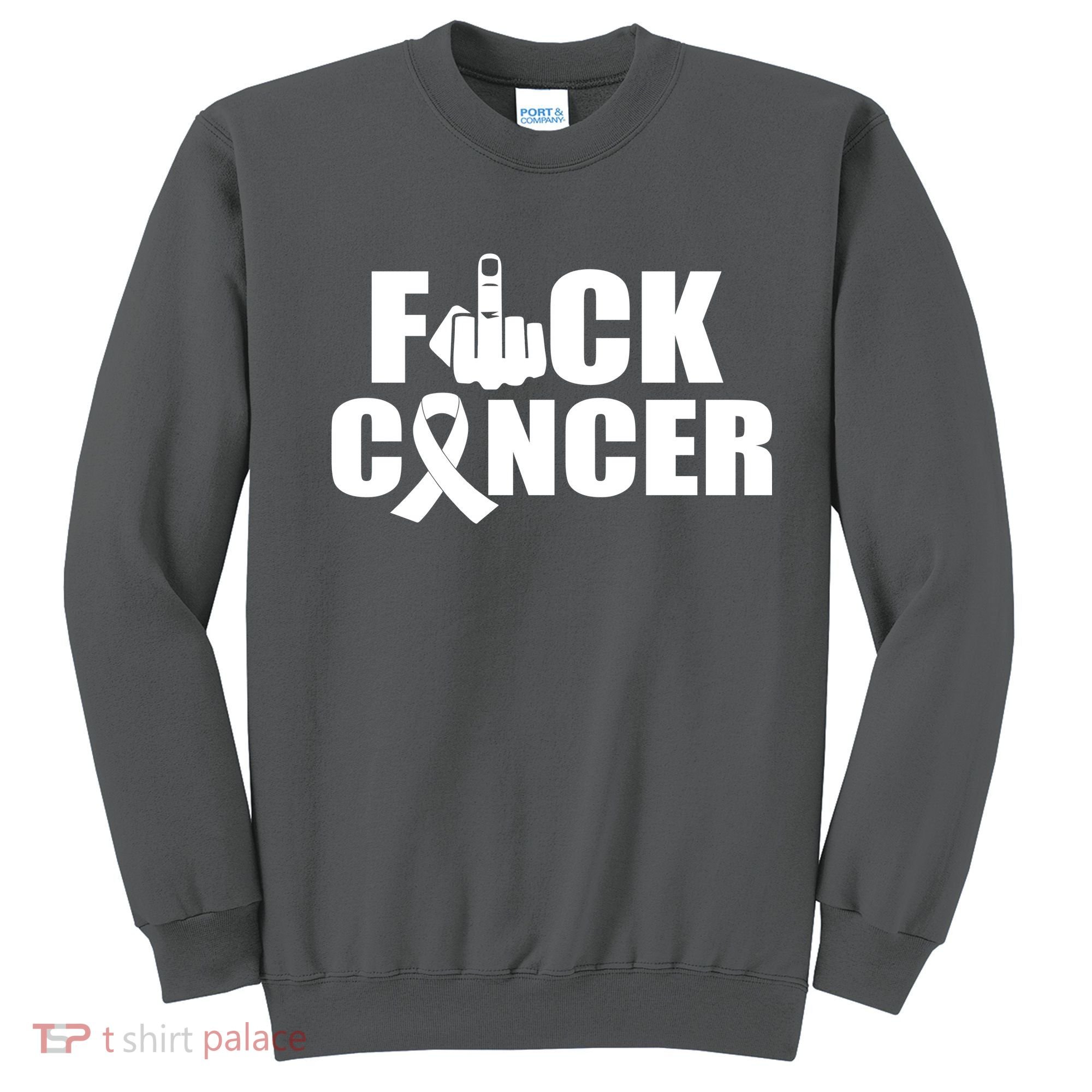 Fuck Cancer Ribbon Middle Finger Sweatshirt