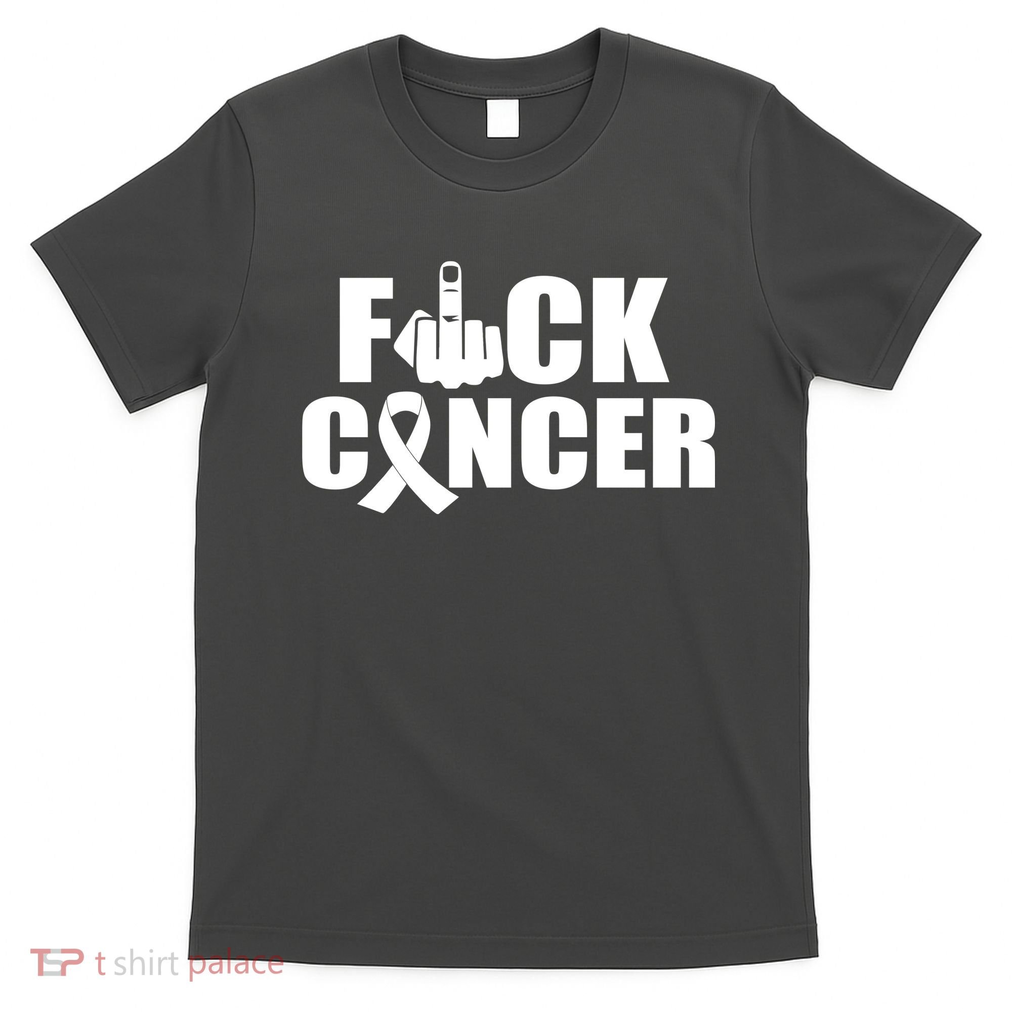 Fuck Cancer Ribbon Middle Finger T-Shirt