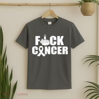 Fuck Cancer Ribbon Middle Finger T-Shirt thumb 2
