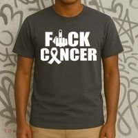 Fuck Cancer Ribbon Middle Finger T-Shirt thumb 3
