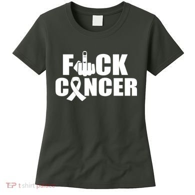 Fuck Cancer Ribbon Middle Finger Women's T-Shirt