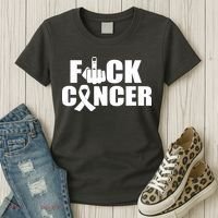 Fuck Cancer Ribbon Middle Finger Women's T-Shirt thumb 3
