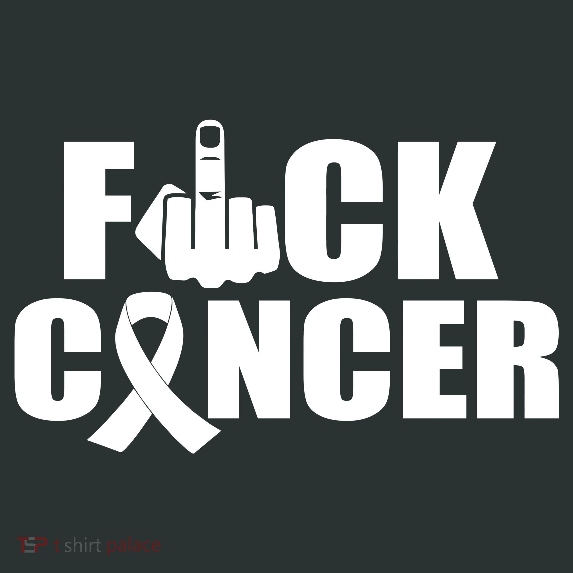 Fuck Cancer Ribbon Middle Finger Women's T-Shirt