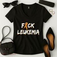 Fuck Leukemia Women's V-Neck T-Shirt thumb 2