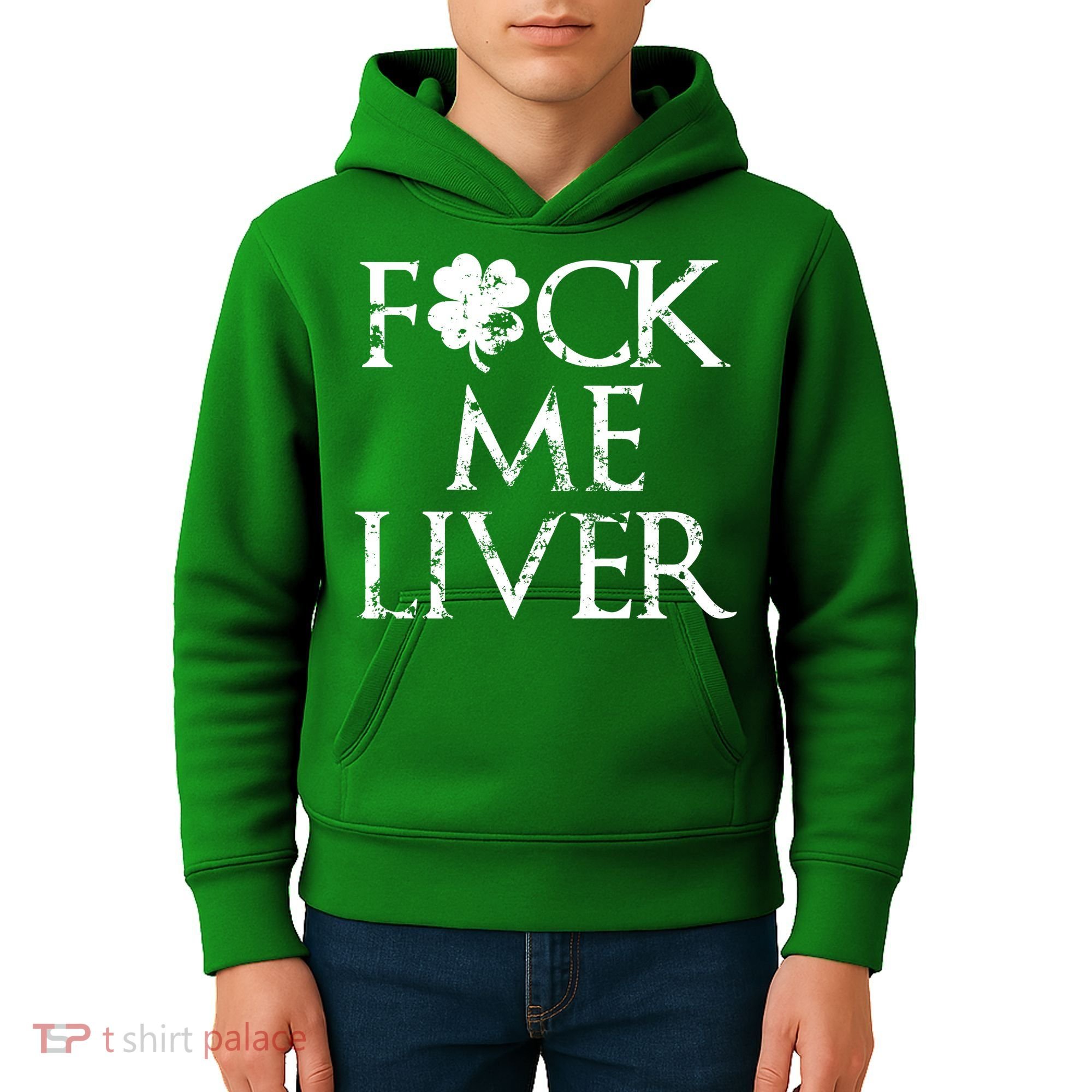 Fuck Me Liver Irish Whiskey Funny St. Patrick's Day Kids Hoodie