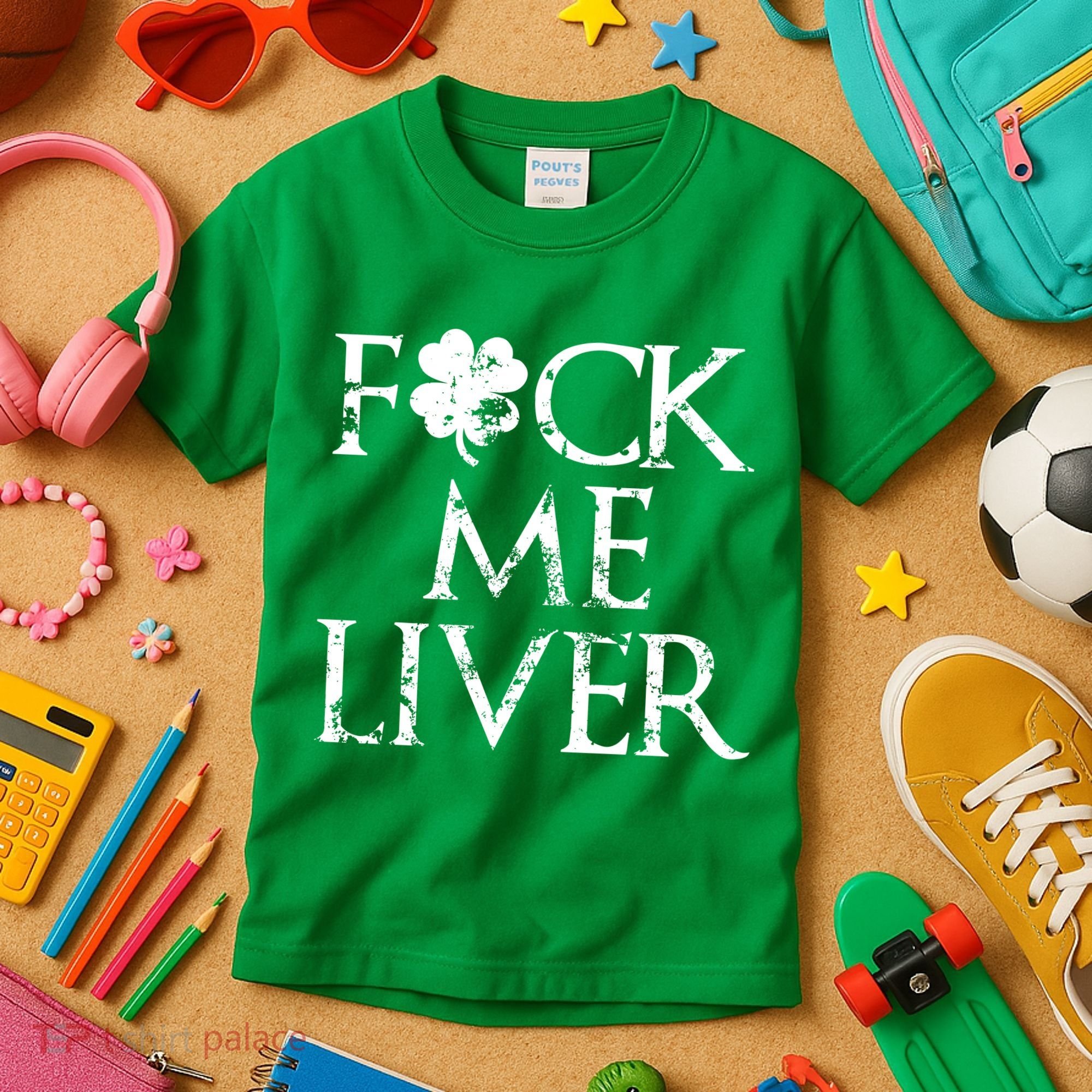 Fuck Me Liver Irish Whiskey Funny St. Patrick's Day Kids T-Shirt