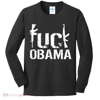 Fuck Obama Gun Rights Kids Long Sleeve Shirt