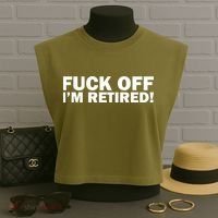Fuck Off I'm Retired Garment-Dyed Women's Muscle Tee thumb 3
