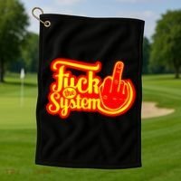 Fuck The System Golf Towel thumb 1