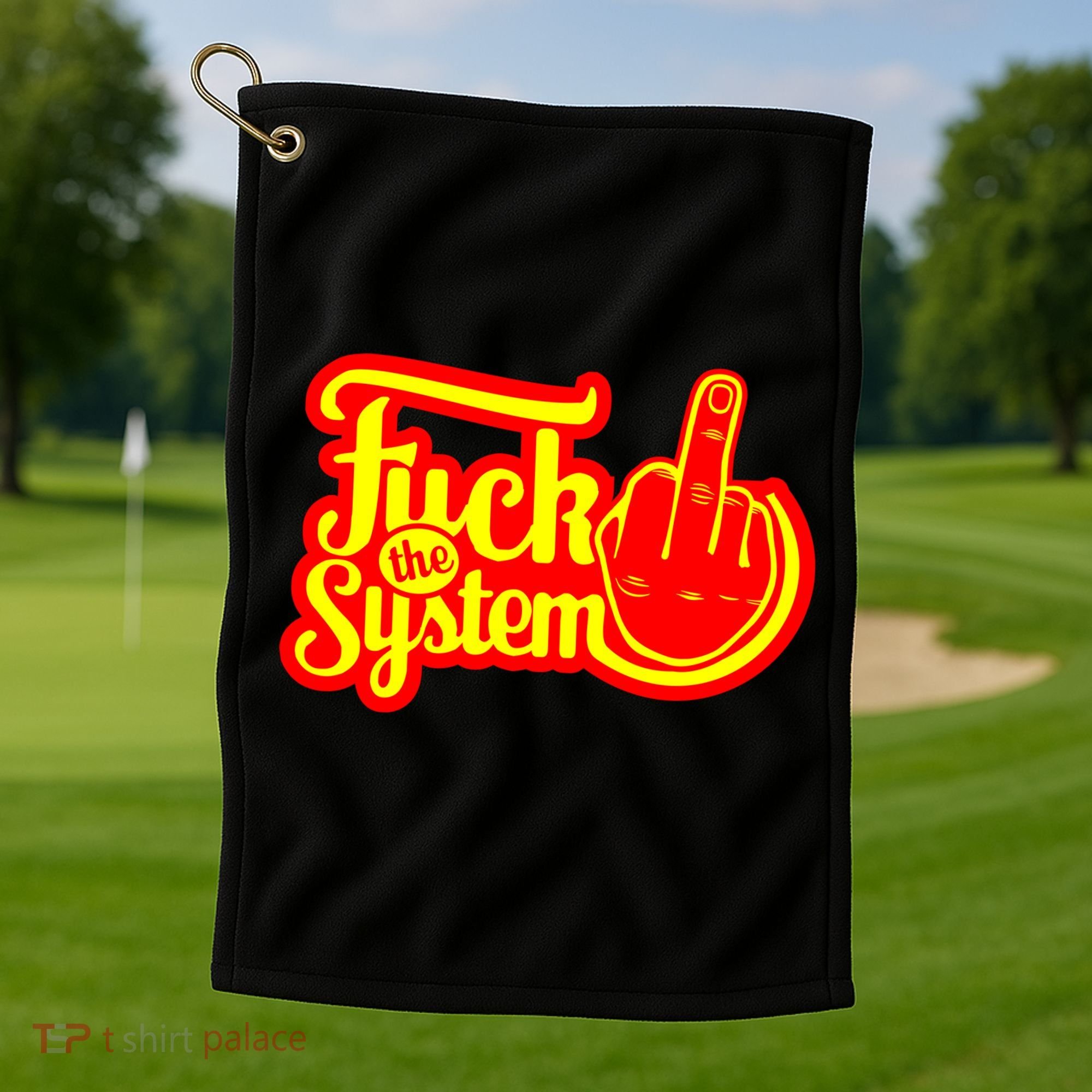 Fuck The System Golf Towel