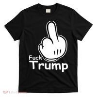 Fuck Trump Cartoon Middle Finger Resist Anti Trump T-Shirt thumb 0