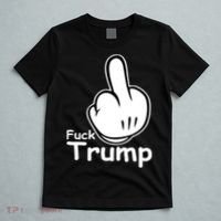 Fuck Trump Cartoon Middle Finger Resist Anti Trump T-Shirt thumb 5