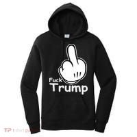Fuck Trump Cartoon Middle Finger Resist Anti Trump Women's Hoodie thumb 0