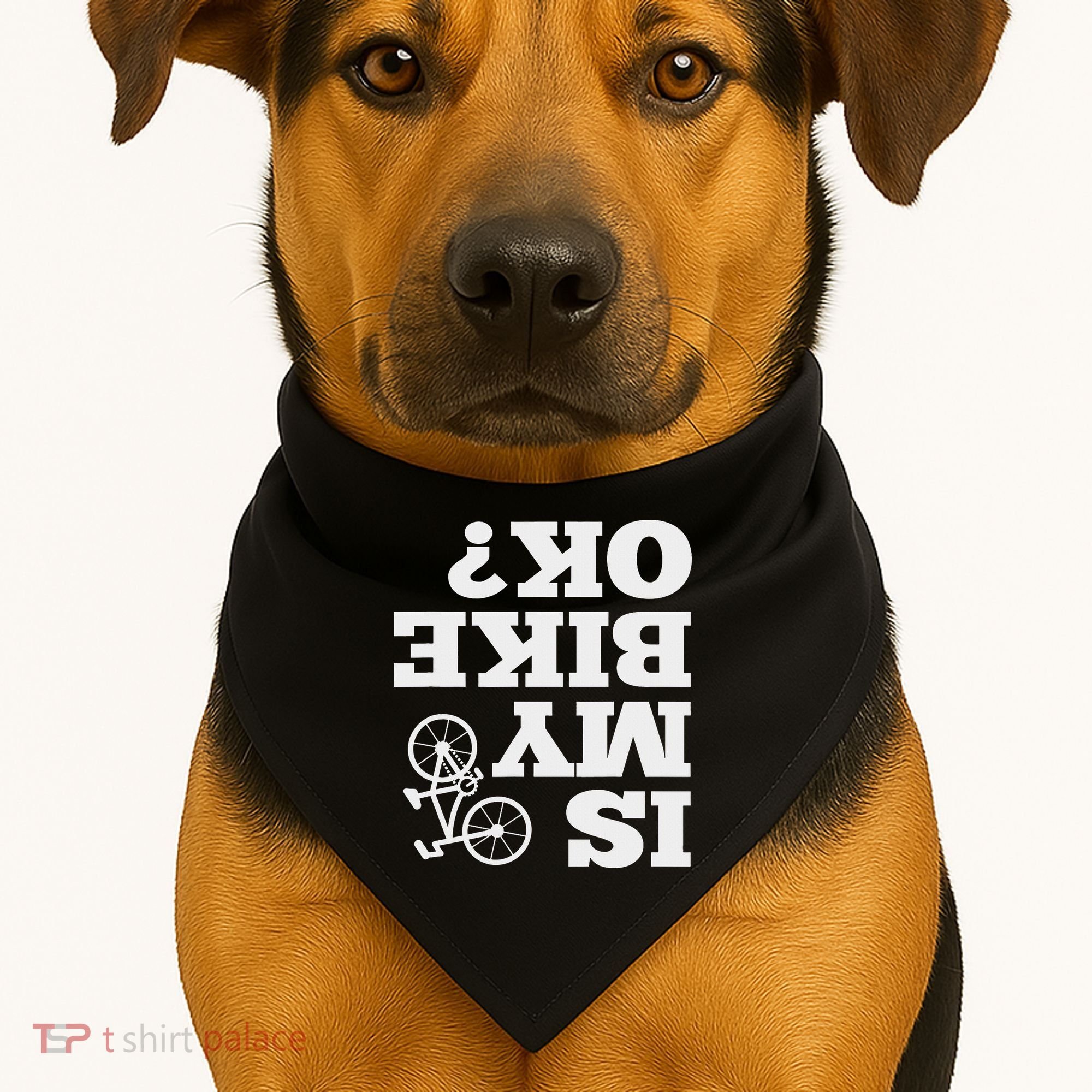 Funny Upside Down Is My Bike Ok Bicycle Sarcastic New Gift USA-Made Doggie Bandana