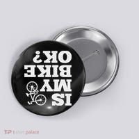 Funny Upside Down Is My Bike Ok Bicycle Sarcastic New Gift Button thumb 0
