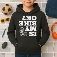 Funny Upside Down Is My Bike Ok Bicycle Sarcastic New Gift Kids Hoodie thumb 2