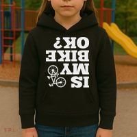 Funny Upside Down Is My Bike Ok Bicycle Sarcastic New Gift Kids Hoodie thumb 3